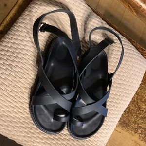 Genuine leather Liberté “Brontë” sandals EURO size 40 (US9). Black leather.